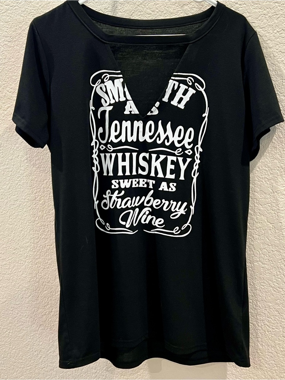 Black Graphic Tee with White Tennessee Whiskey Print